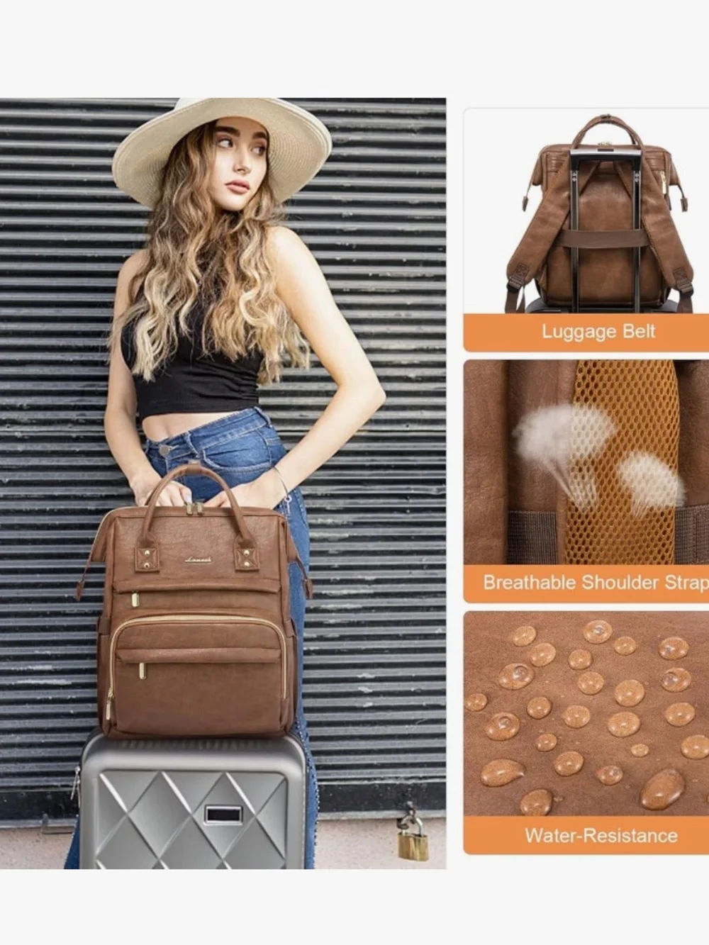 Lovevook Brown Leather Backpack - Discontinued Color